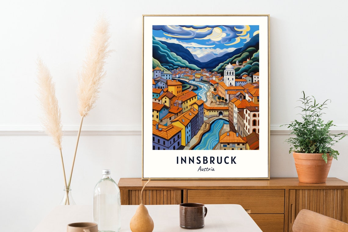 Golden Roof Travel Print Wall Art Innsbruck Austria City Print Golden Roof Travel Gift Golden Roof Poster Wall Art - Image 2