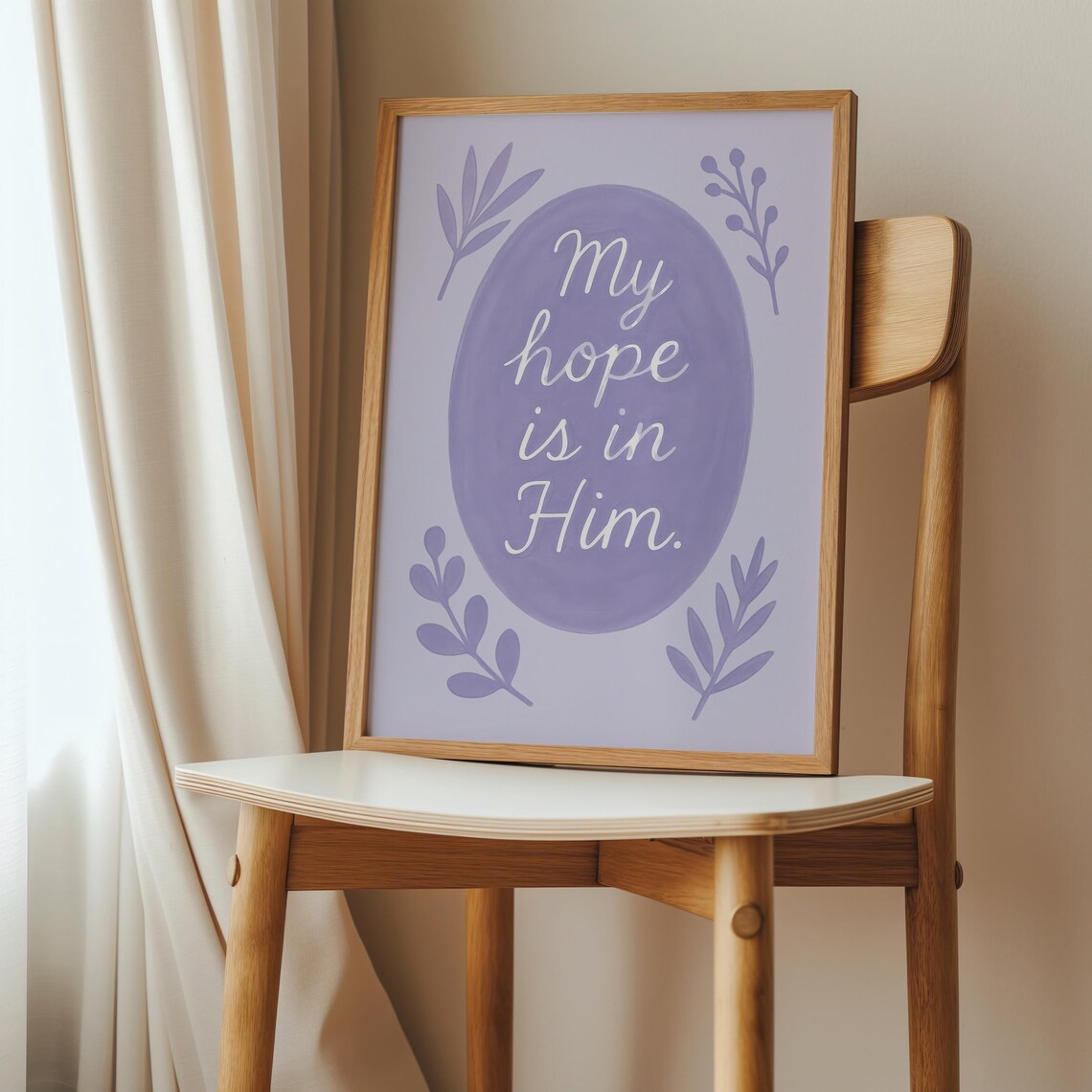My Hope Is In Him Print Lavender Christian Scripture Wall Art