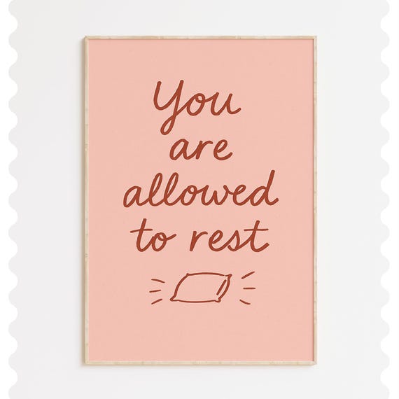 You Are Allowed To Rest Print Minimalist Christian Wall Art