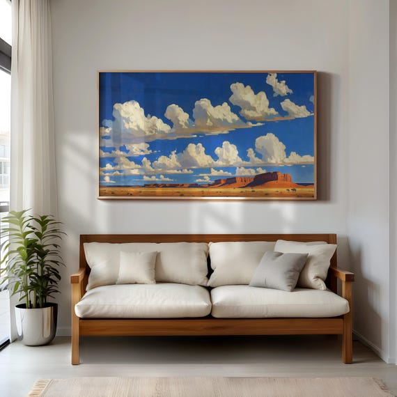 Desert Clouds Landscape Painting Samsung Frame Tv Art