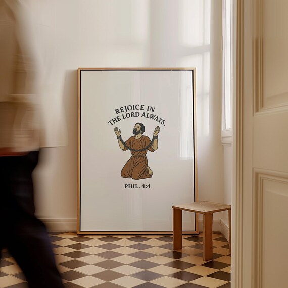 Rejoice In The Lord Print Christian Bible Verse Wall Art