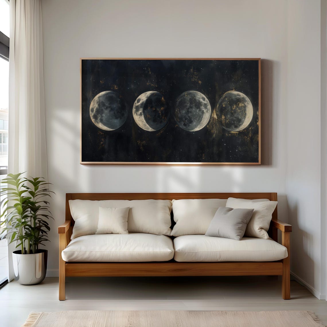Moon Phases Samsung Frame Tv Art Celestial Space Decor