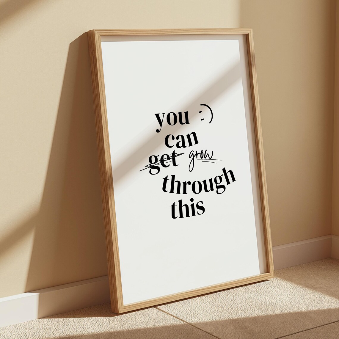 Encouraging You Can Grow Through This Quote Typography Art Print - Image 4