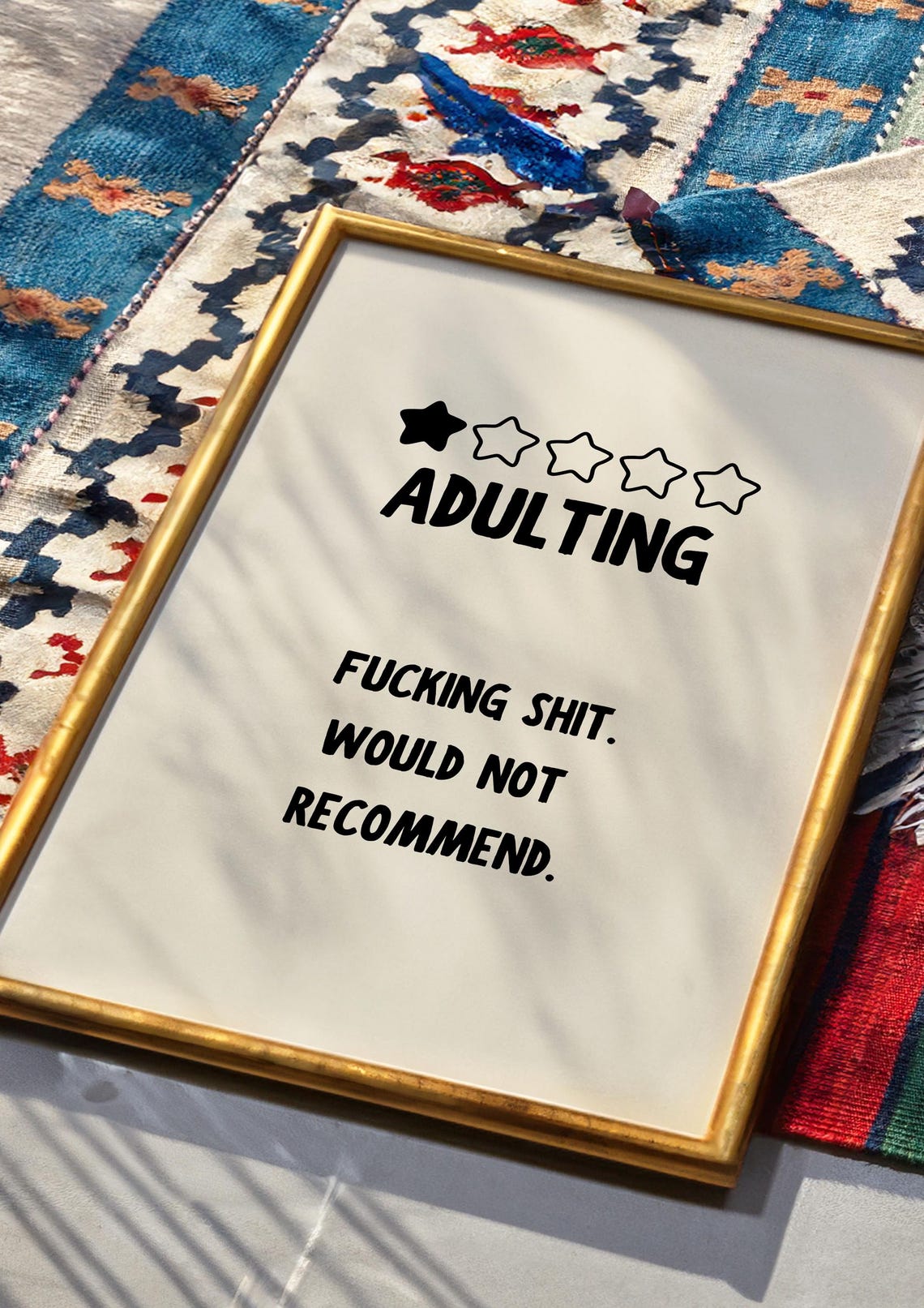 Funny Adulting One Star Review Sarcastic Quote Typography Print - Image 5