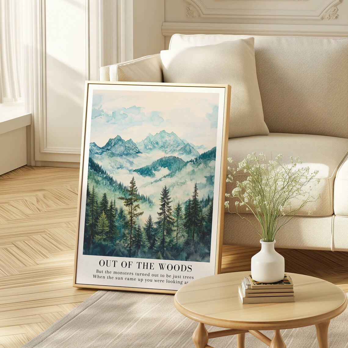 Out Of The Woods Taylor Swift 1989 Watercolor Misty Mountain Art Print - Image 2