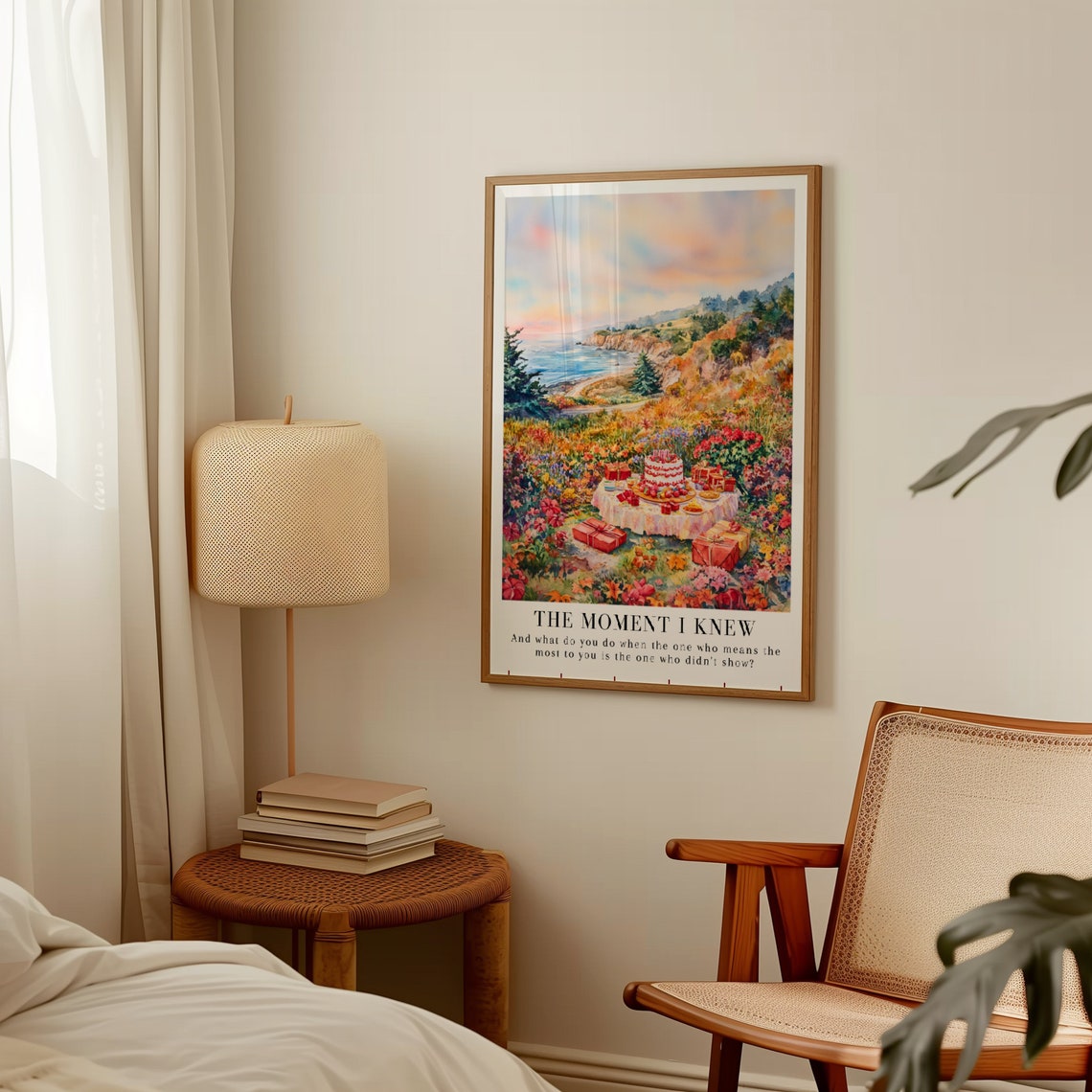 The Moment I Knew Taylor Swift Red Birthday Watercolor Coastal Print - Image 3