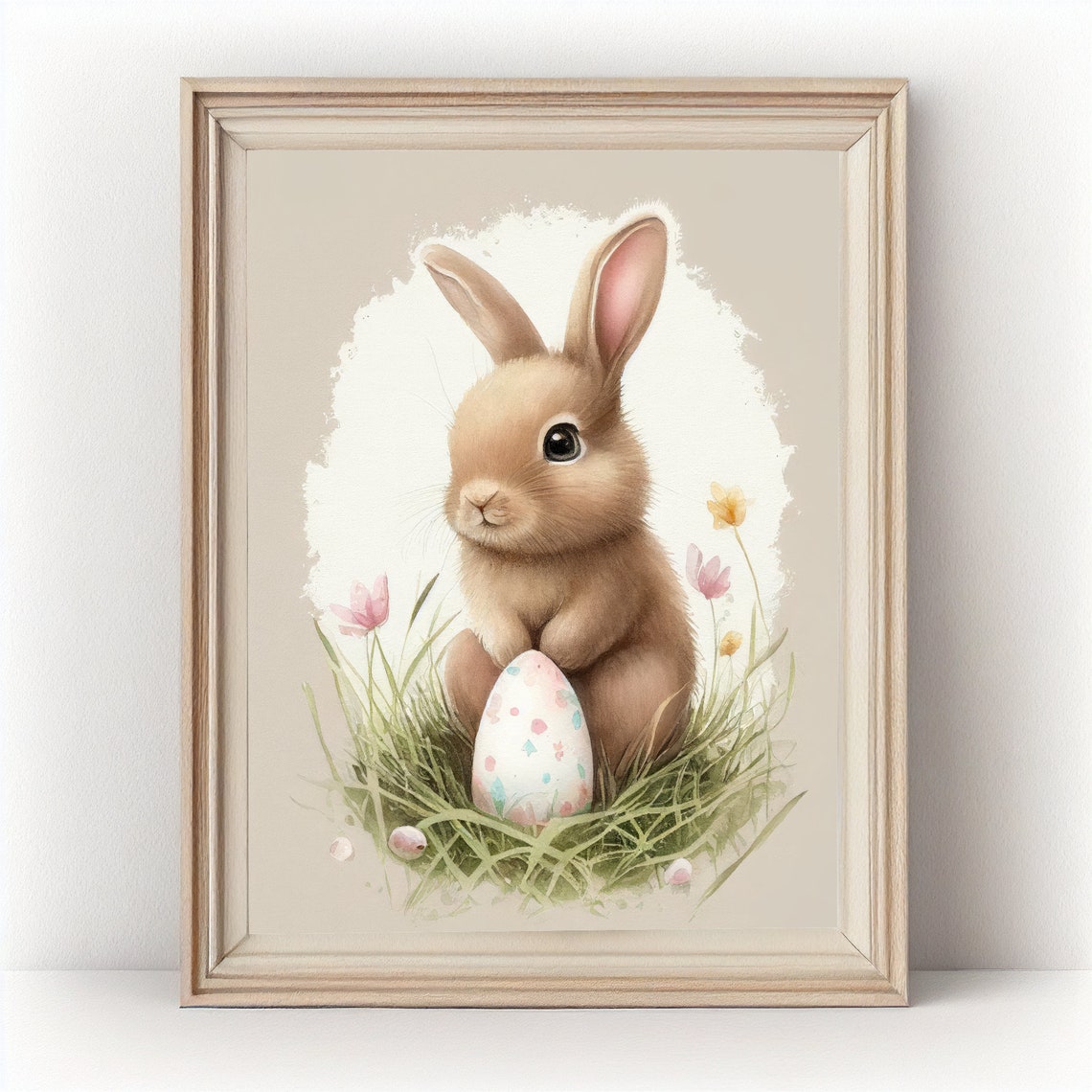 Bunny Rabbit Watercolor Poster Wall Art Cute Nursery Wall Decor Art Baby Animal Print