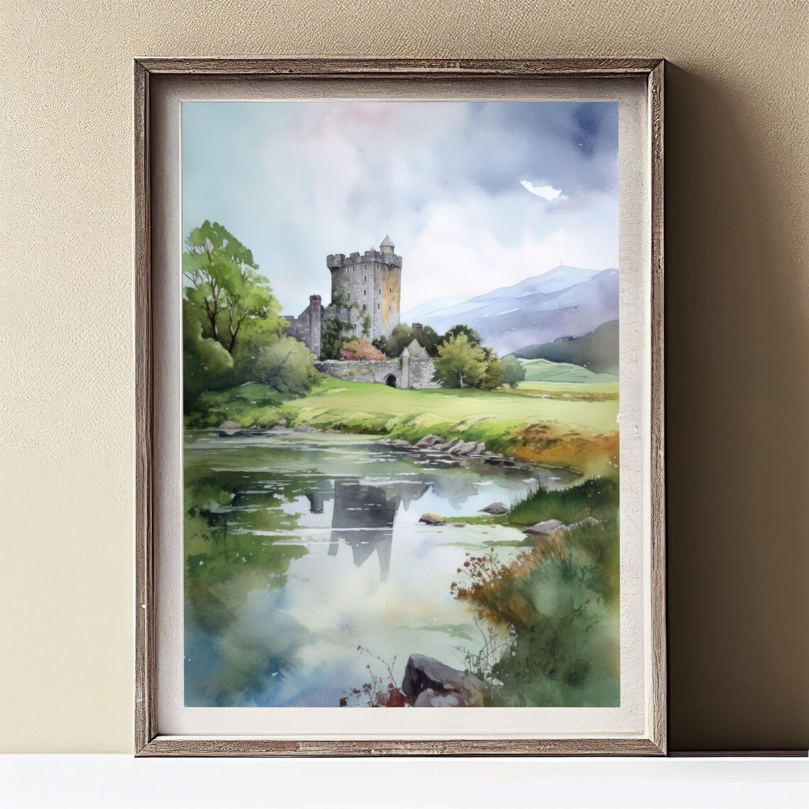 Ireland Watercolor Art Print, Travel Poster