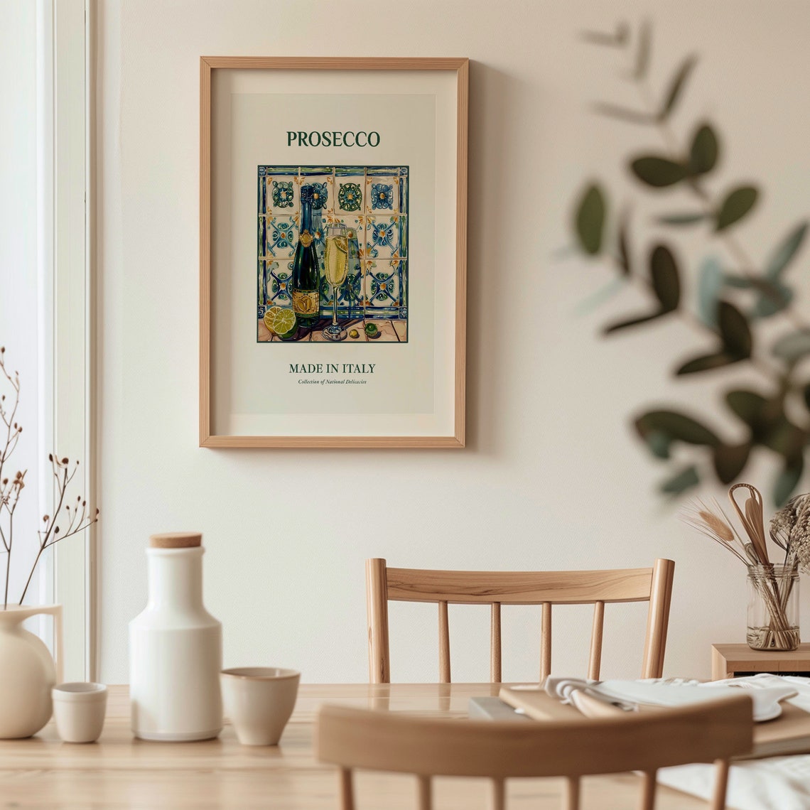 Prosecco Italian Sparkling Wine Maiolica Tile Kitchen Poster - Image 3