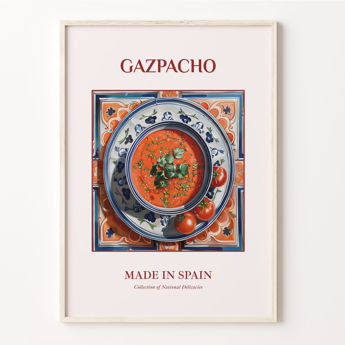 Gazpacho Spanish Chilled Tomato Soup Bowl Tile Art Kitchen Poster