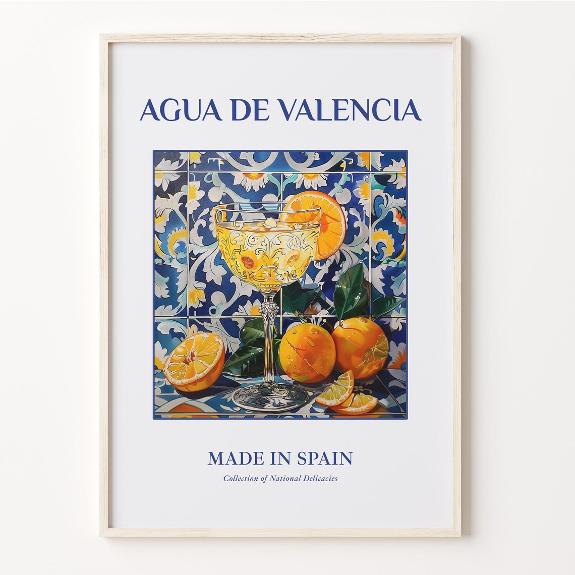 Agua de Valencia Spanish Cocktail Majolica Tile Art Print Spain