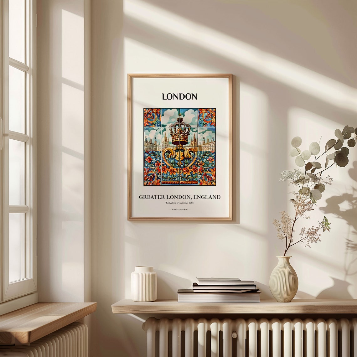 London England Royal Crown Parliament Skyline Tile Mural Art Poster - Image 3
