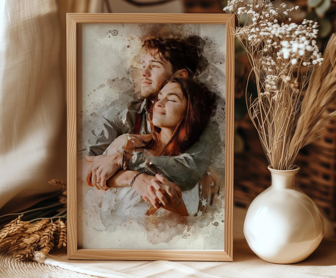 Personalised Watercolor Portrait, Valentines Gift - Image 3