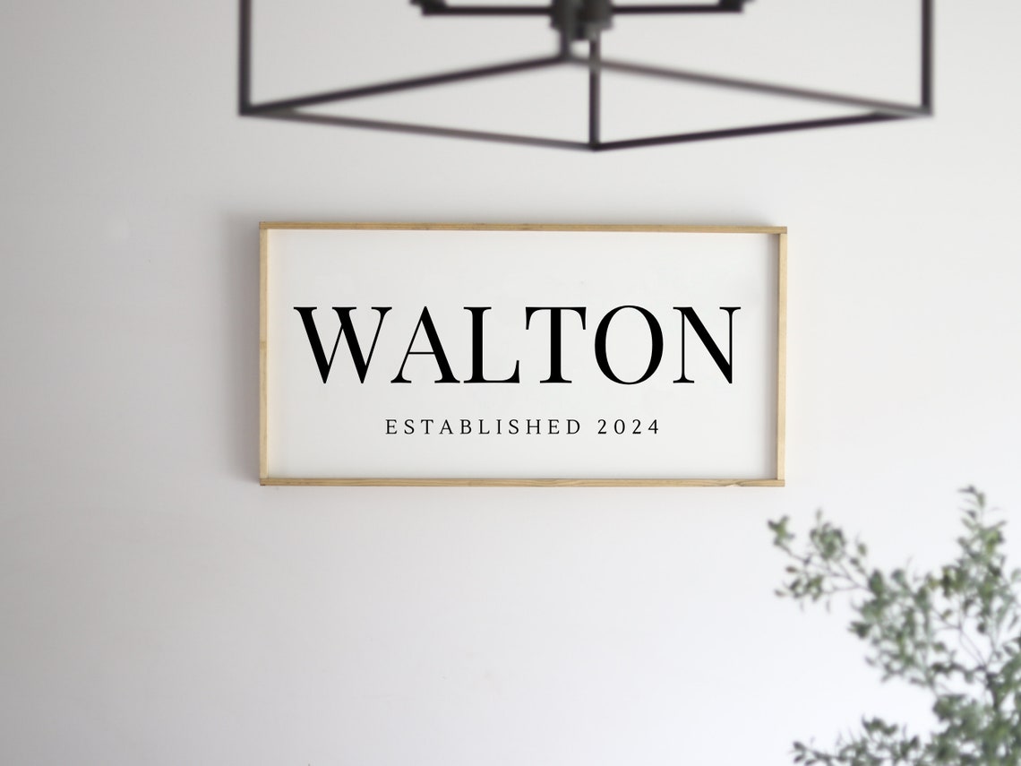 Walton Est 2024 Personalized Family Name Poster for Farmhouse Walls