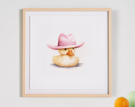 Ducks Nursery Art Cowboy Duck Prints Decor Wall Minimal