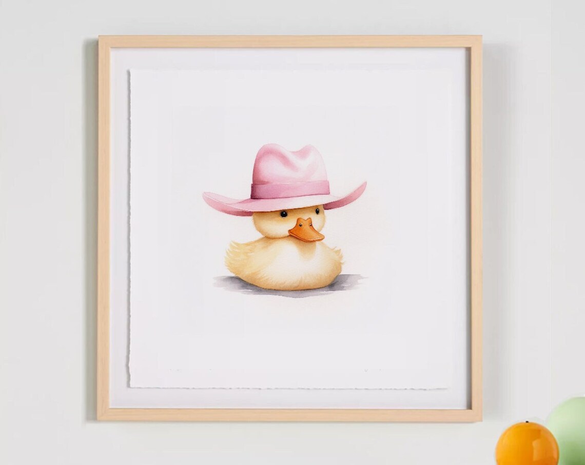 Ducks Nursery Art Cowboy Duck Prints Decor Wall Minimal