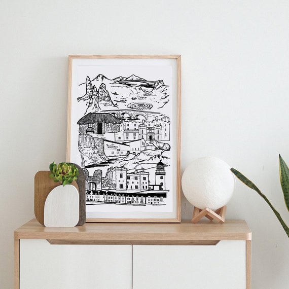 Isle Of Skye Print Landmark Illustration Art Scottish Keepsake