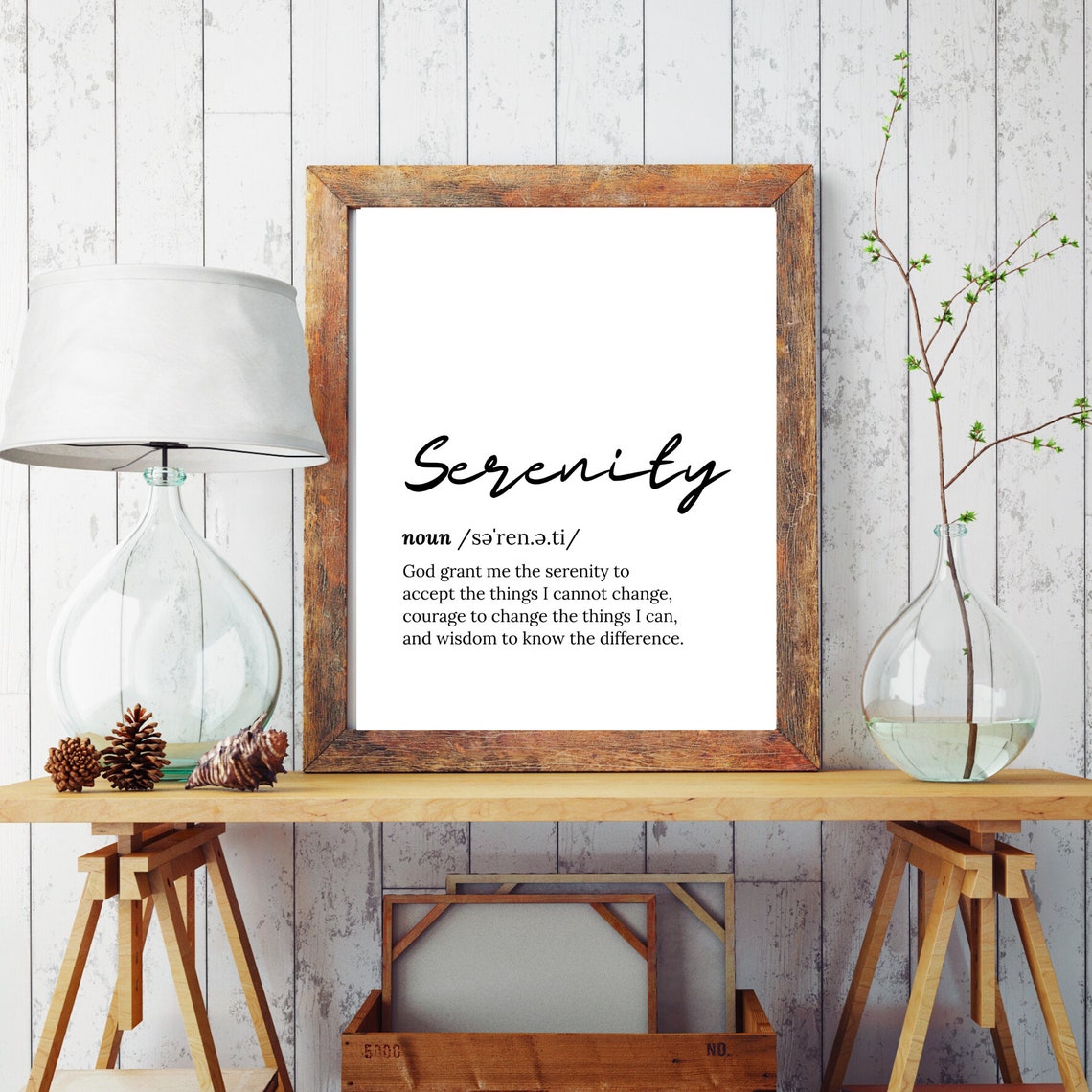 Serenity Prayer Definition Script Typography Inspirational Poster - Image 3