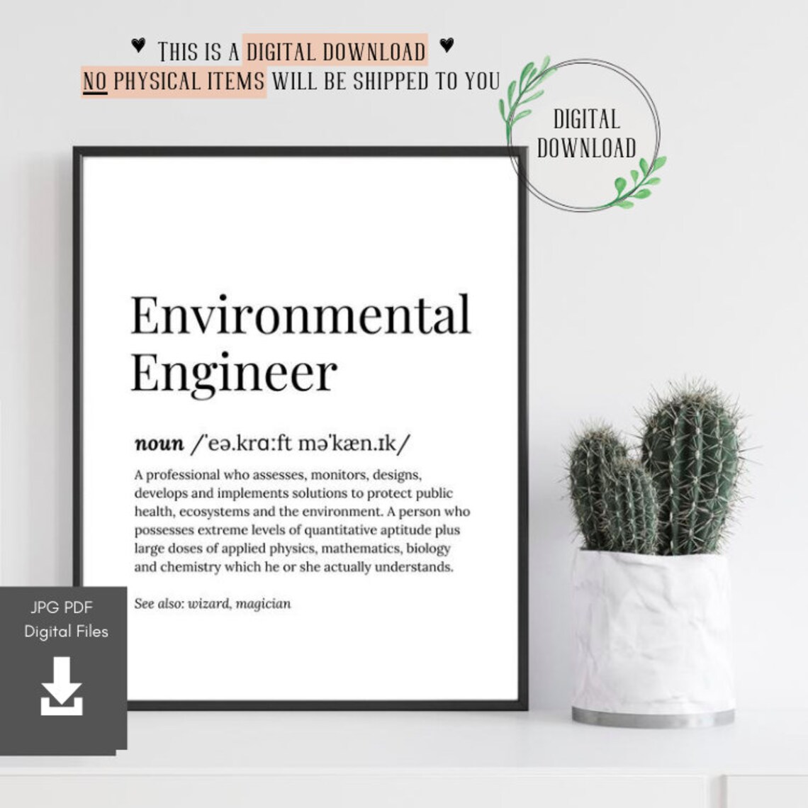 Environmental Engineer Gift, Office Decor Art Print