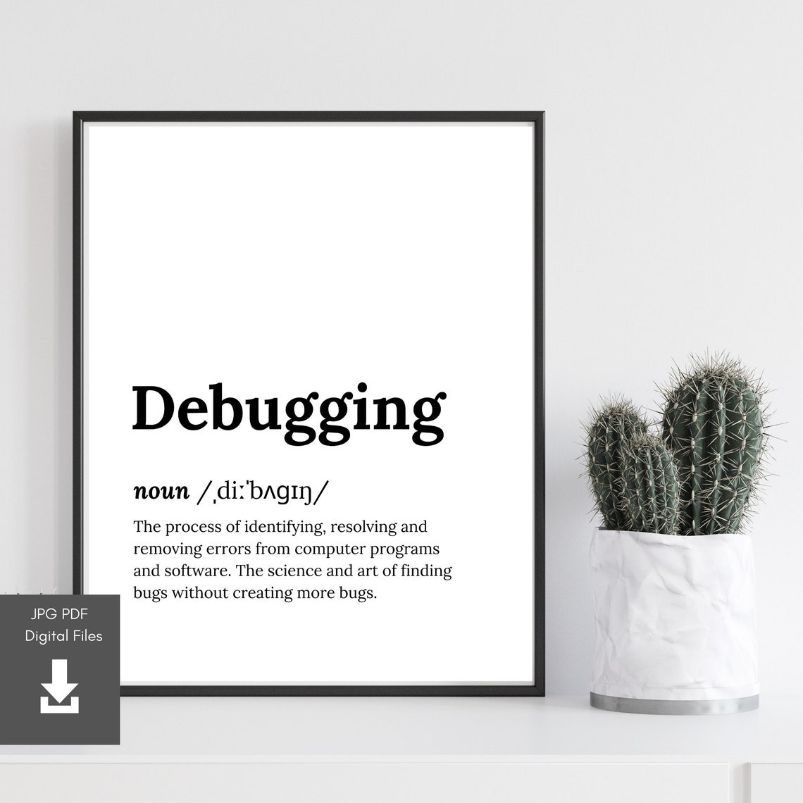 Debugging Definition Dictionary Serif Typography Programmer Poster - Image 3