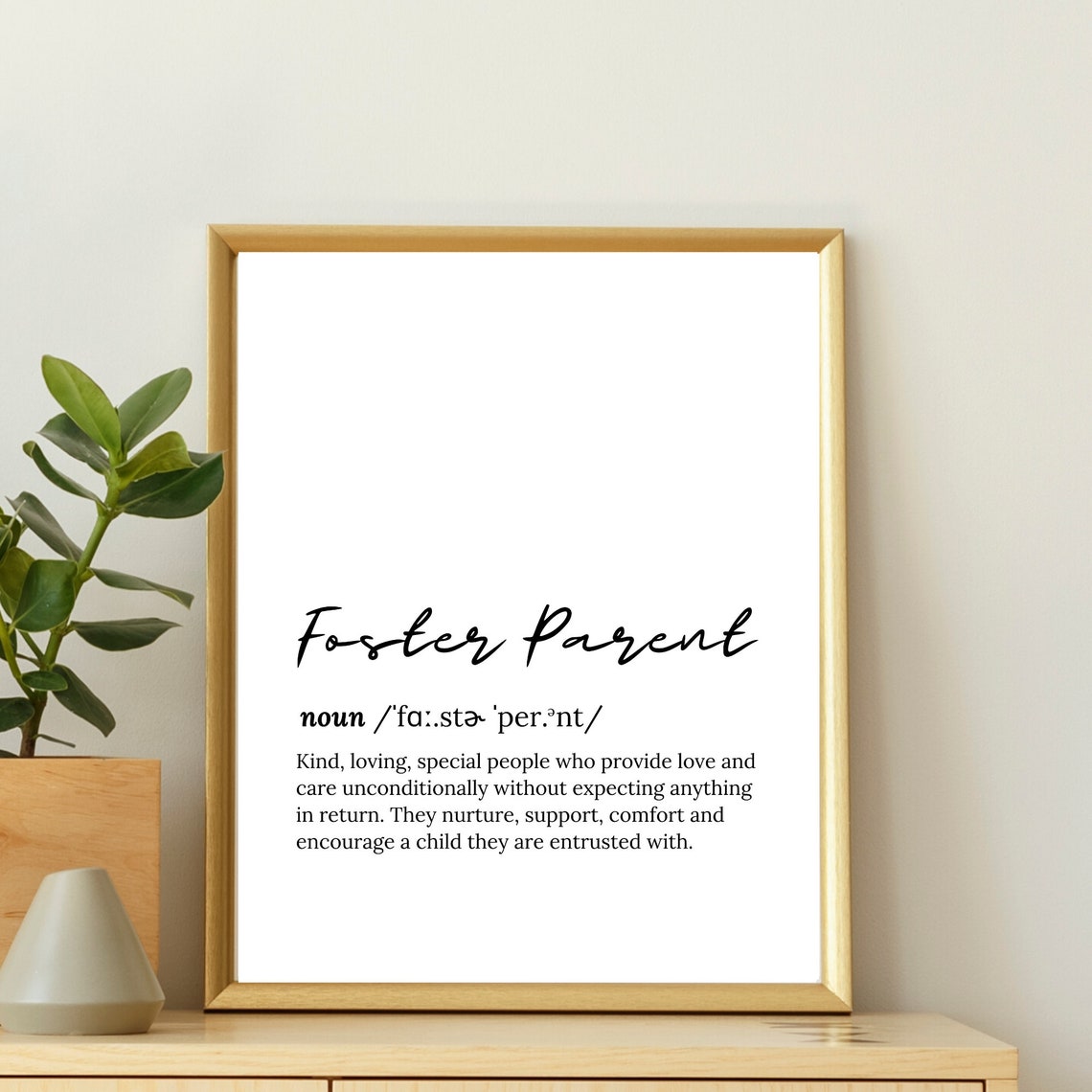 Foster Parent Definition Meaning Tribute Dictionary Script Wall Poster - Image 2