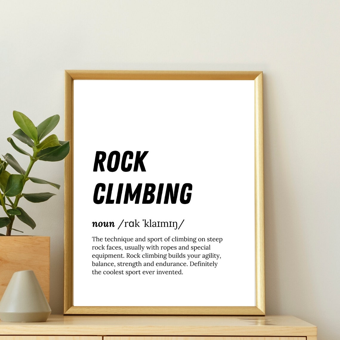Rock Climbing Dictionary Definition Funny Climber Gift Quote Poster - Image 3