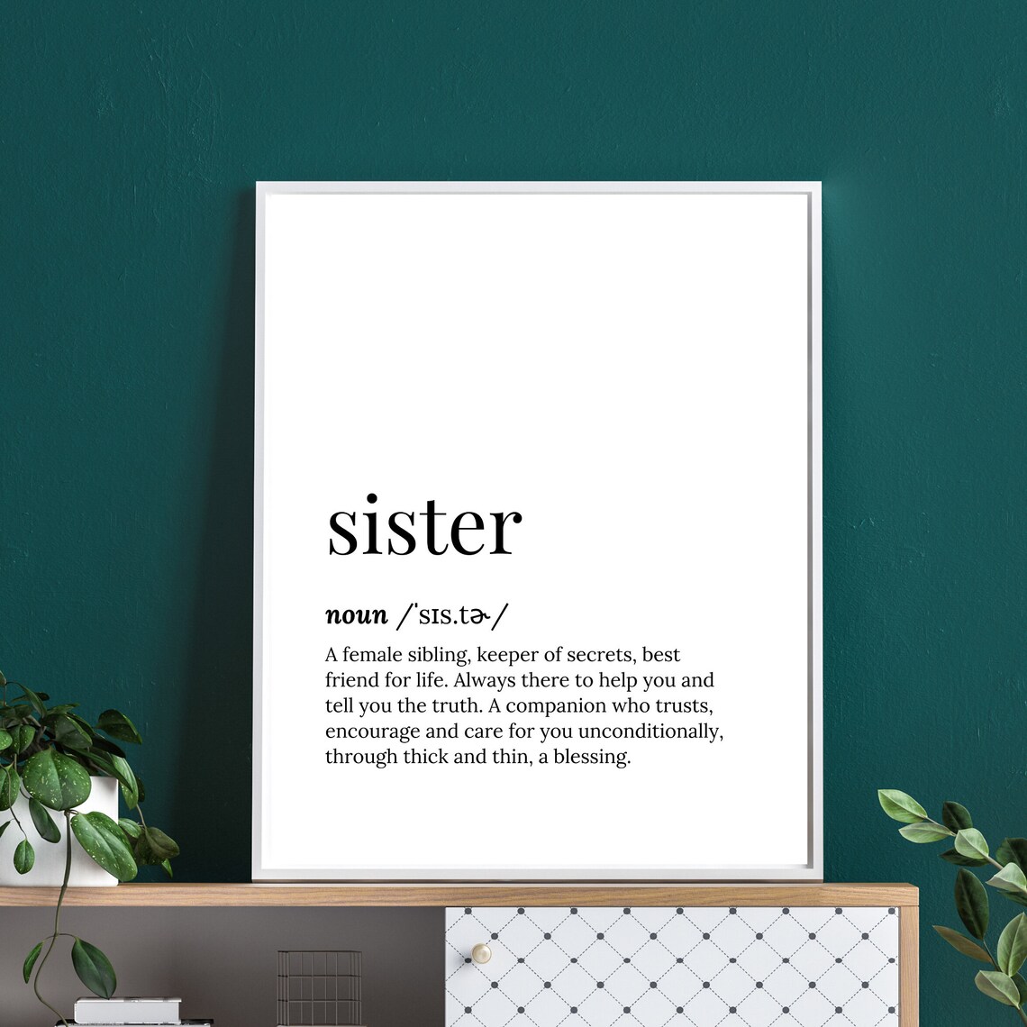 Sister Definition Print Bonus Sister Birthday Gift Gifts Quote From Brother Sis In Law Card 18th 21st 30th 40th 50 For Unbiological Adopted - Image 2
