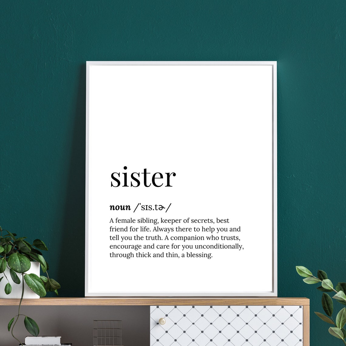Sister Dictionary Definition Best Friend for Life Gift Poster - Image 2