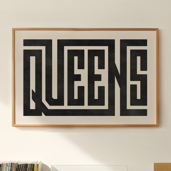 Queens Typography Design, New York City Poster