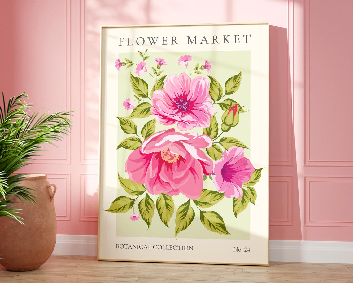Flower Market Pink Peony Bloom Botanical Collection No. 24 Poster