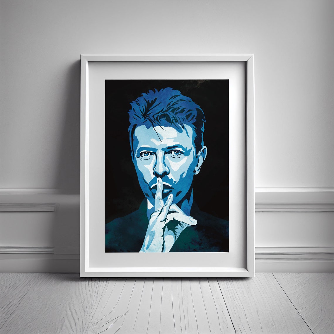 David Bowie Blue Pop Art Portrait Rock Music Legend Icon Poster - Image 3