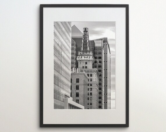 Salt Lake City Utah Skyscraper Travel Poster, Walker Center