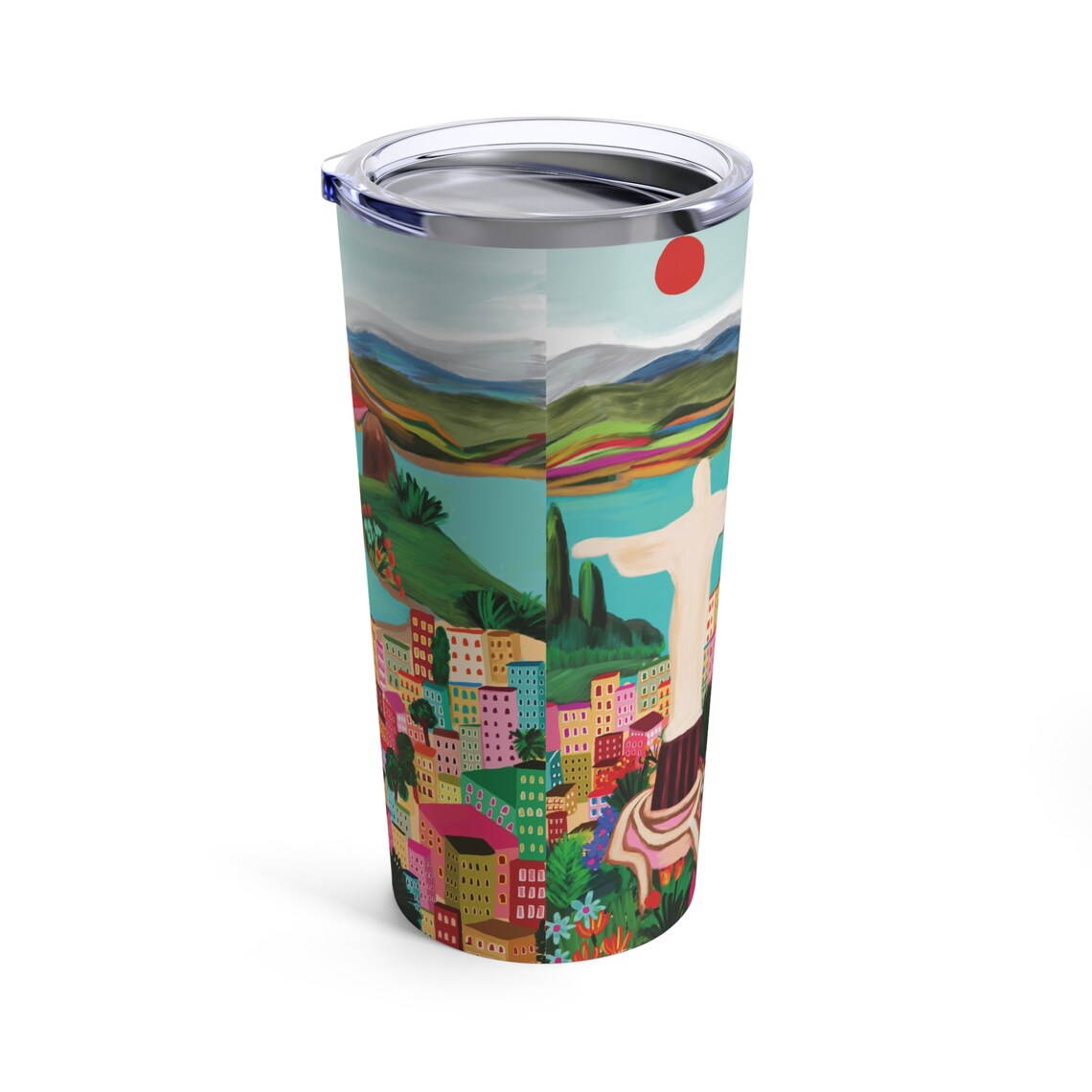 Christ The Redeemer Travel Tumbler Colourful Brazil Souvenir Perfect For Wanderlust Gifts Gift For Friend - Image 4