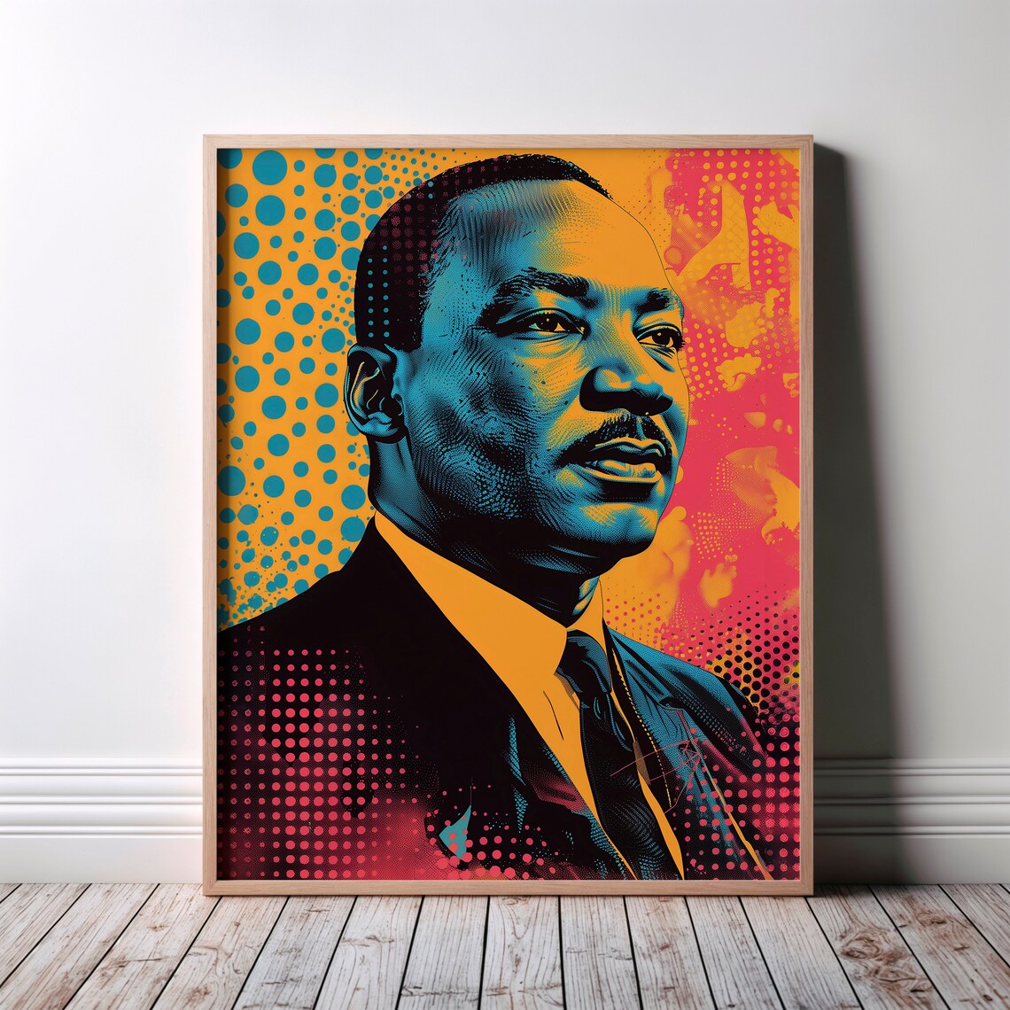 Martin Luther King Pop Art Portrait Colorful Civil Rights Icon Poster
