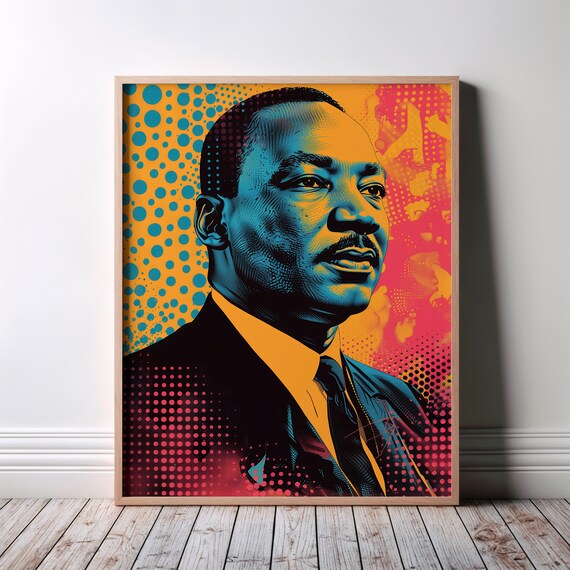 Martin Luther King Pop Art Portrait Colorful Civil Rights Icon Poster