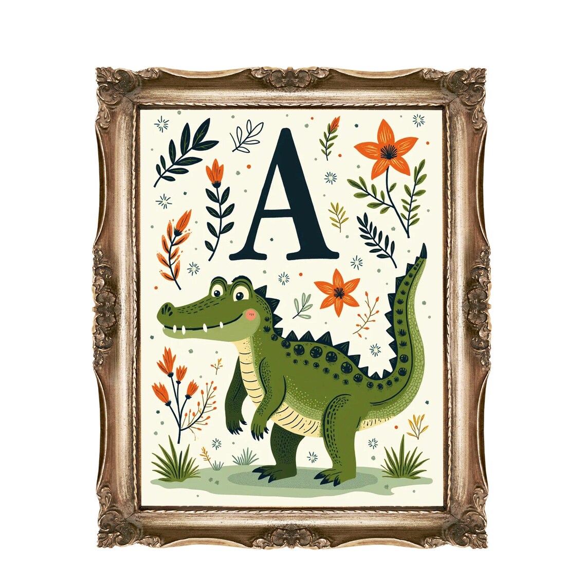 Alligator Wall Art Nursery Decor Alphabet A Print Kids Room Animal Illustration Playroom