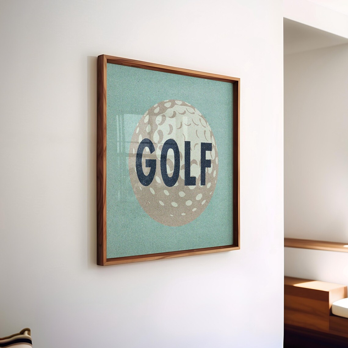 Retro Golf Ball Art Print, Vintage Kids Decor