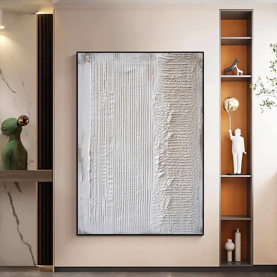 Minimalist Abstract Beige Boho Wall Art Print - Image 3