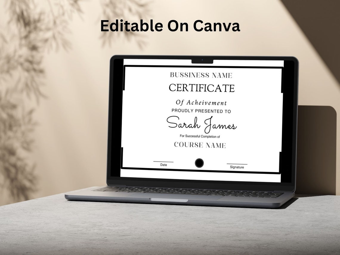 Editable Training Certificate Template Course Completion Print - Image 5