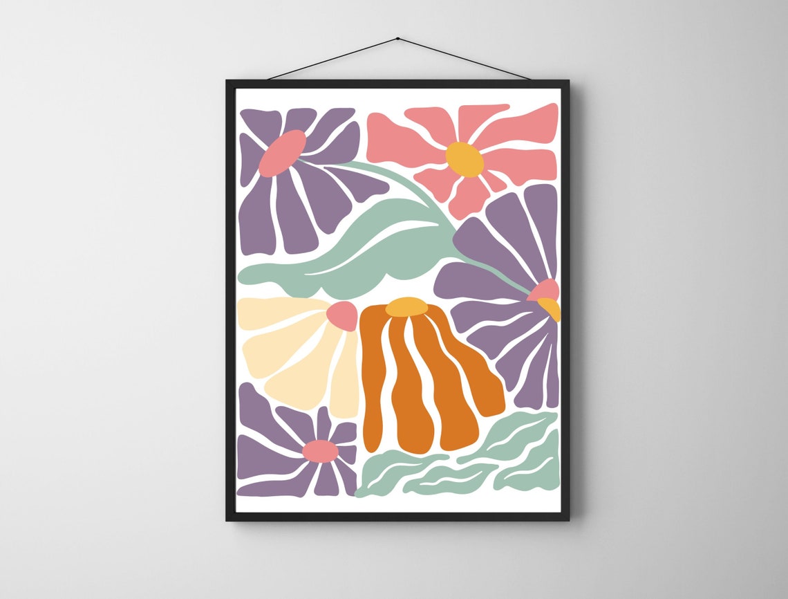 Bold Abstract Floral Matisse Style Modern Colorful Pop Wall Art - Image 7