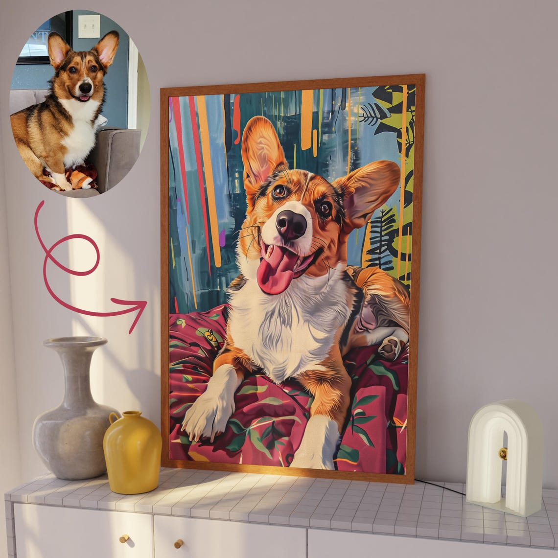 Sympathy Gift Custom Dog Painting Personalized Dog Portrait Wall Art Dog Illustration Art Pet Owner Gift Dog Mom Gifts For Her Nursery - Image 4