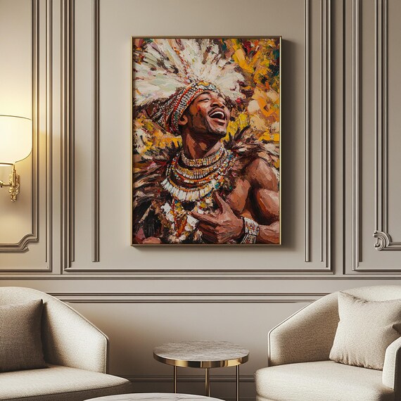 Zulu Dancer Matte Poster Black African Art Ethnic Home Decor