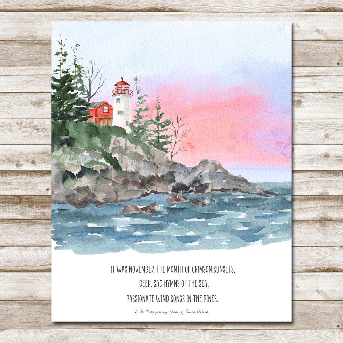 Lighthouse Sunset L.M. Montgomery Anne of Green Gables Quote Print - Image 4