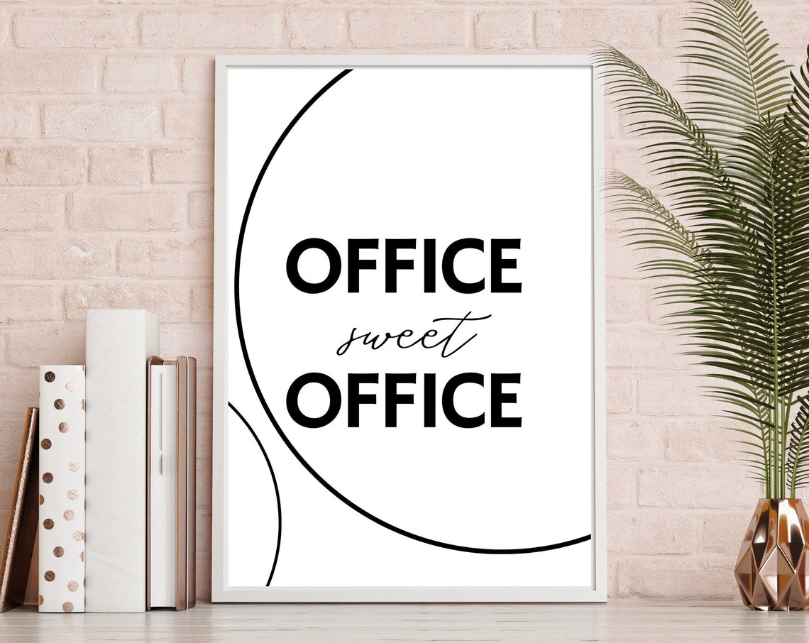 Office Sweet Office Bold Typography Minimalist Office Poster