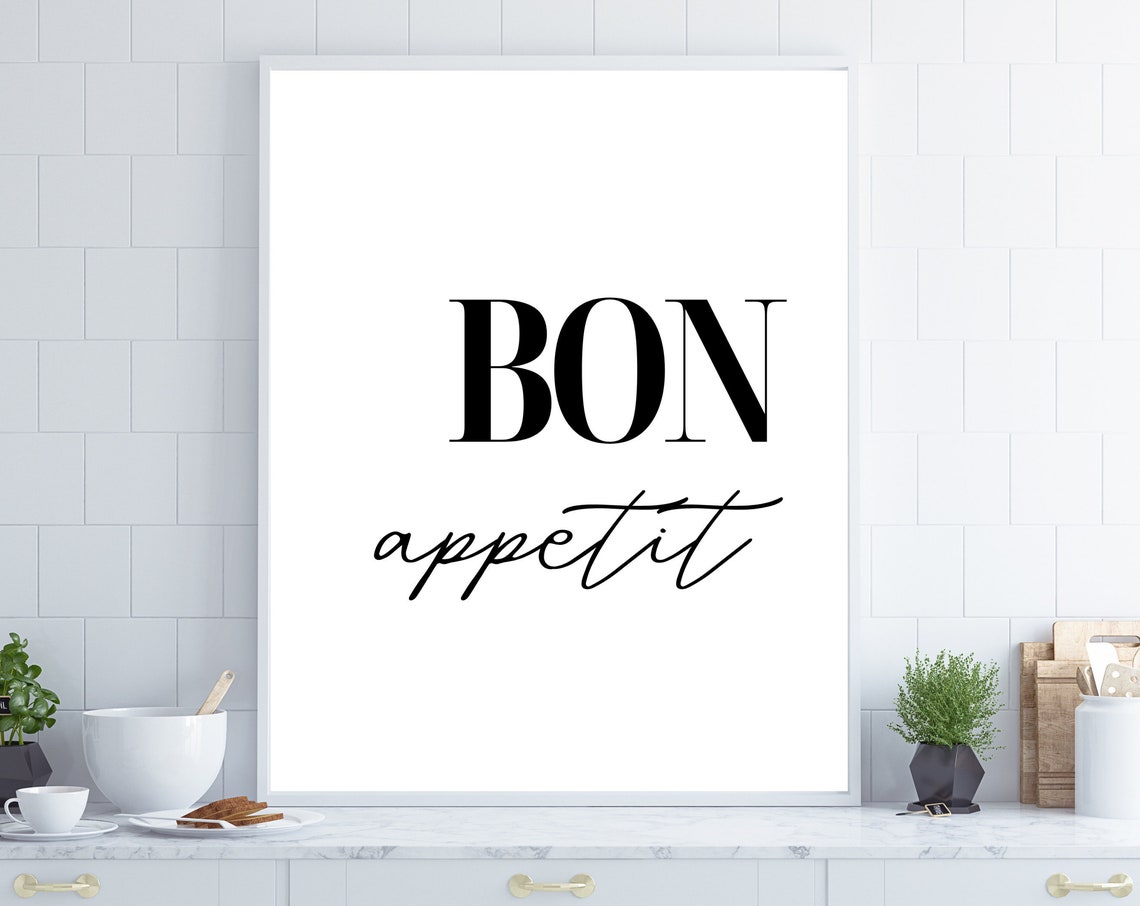 Bon Appetit Classic French Serif Script Kitchen Dining Poster - Image 5