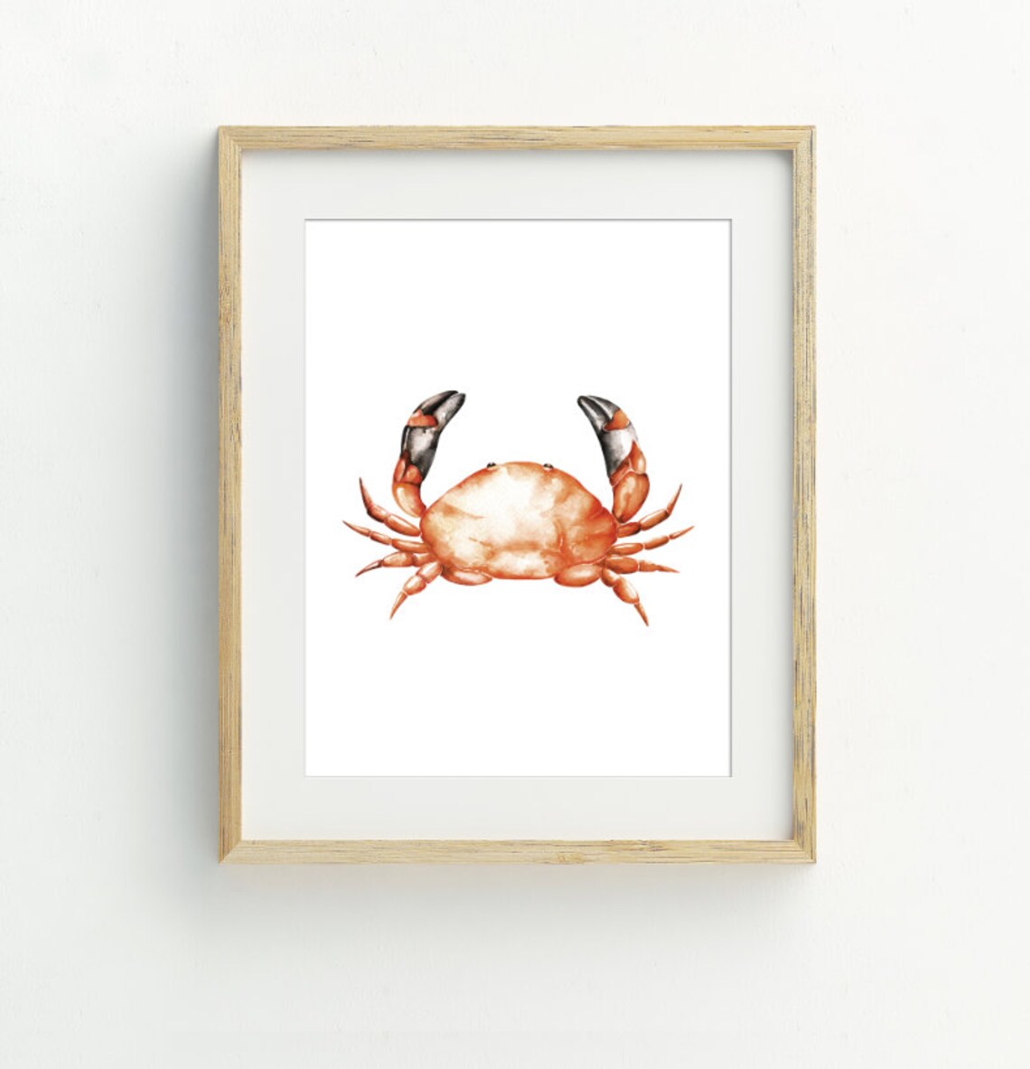 Crab Watercolor Minimalist Beach Decor Art Print - Image 2