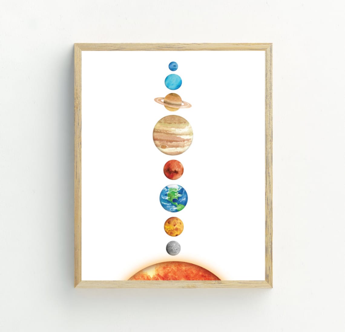 Solar System Art Print, Educational Space Decor