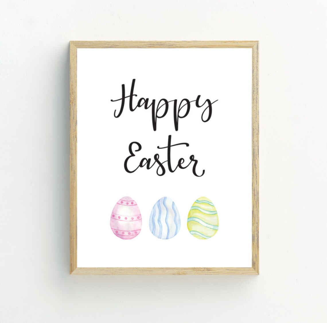 Happy Easter Spring Decorations Eggs Poster Print