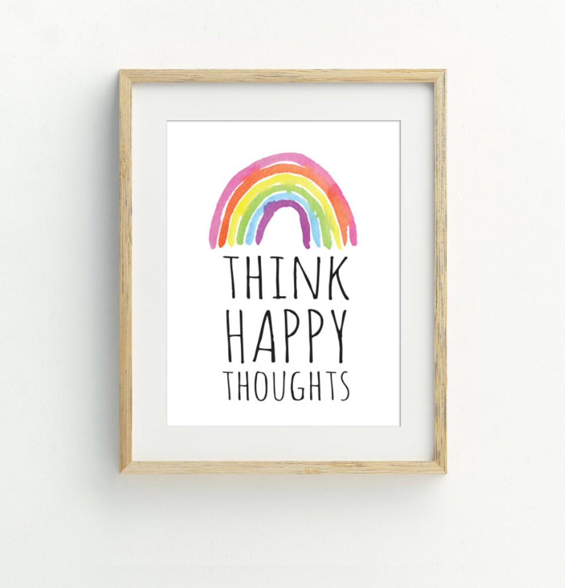 Think Happy Thoughts Rainbow Inspirational Wall Art - Image 2