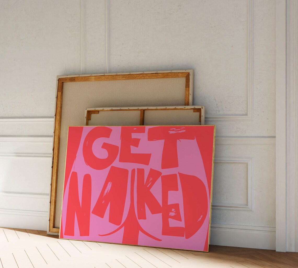 Get Naked Butt Cheek Bathroom Wall Art Print